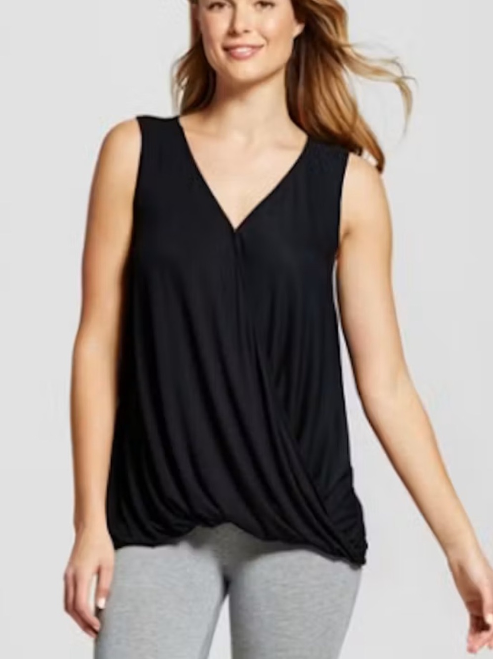 Allison Joy Black V-Neck Twist Hem Tank